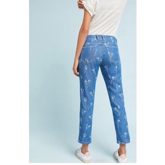 Current/Elliott The Fling Floral Straight Leg Jean Size 26 - Picture 2 of 8